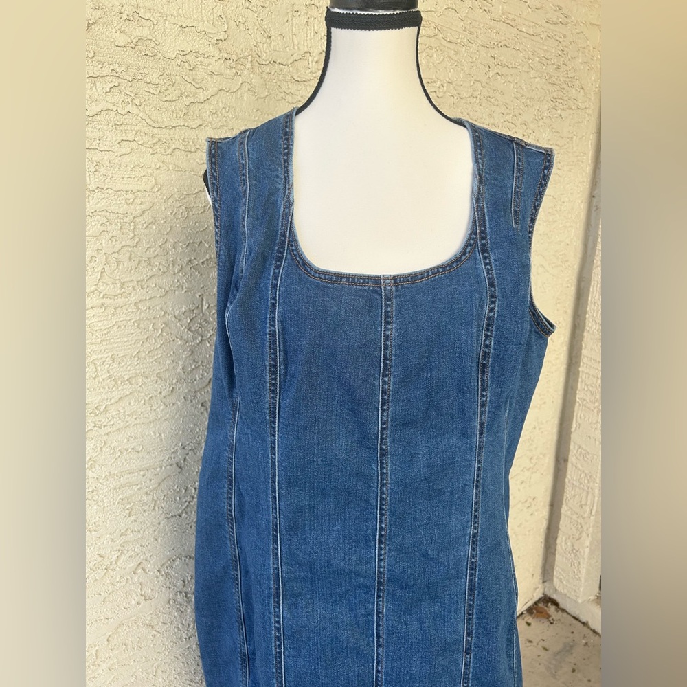 Sofia By Sofia Vergara Blue Denim Midi Dress - image 1